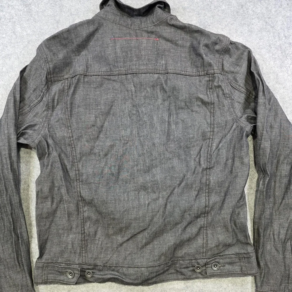 Gap (RED) Rigid Denim Jacket Mens Large Gray Cotton Button Front Trucker Unlined